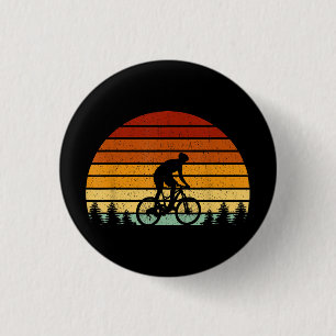 Vintage Sunset Mountain Biking Gift For Mountain B 3 Cm Round Badge