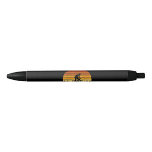 Vintage Sunset Mountain Biking Gift For Mountain B Black Ink Pen