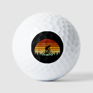 Vintage Sunset Mountain Biking Gift For Mountain B Golf Balls