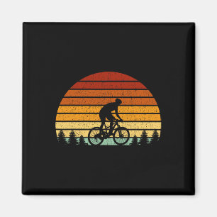 Vintage Sunset Mountain Biking Gift For Mountain B Magnet