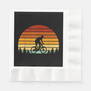 Vintage Sunset Mountain Biking Gift For Mountain B Napkin