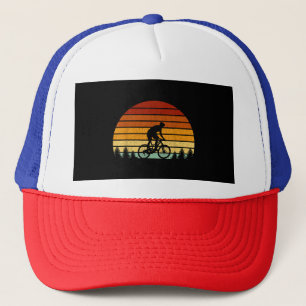 Vintage Sunset Mountain Biking Gift For Mountain B Trucker Hat