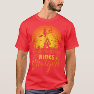 Vintage Sunset My Boston Terrier Dog Ride Shotgun T-Shirt