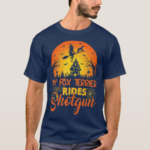 Vintage Sunset My Fo Terrier Dog Ride Shotgun Hall T-Shirt