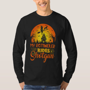 Vintage Sunset My Rottweiler Dog Ride Shotgun Hall T-Shirt