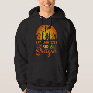 Vintage Sunset My Shih Tzu Dog Ride Shotgun Hallow Hoodie