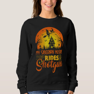 Vintage Sunset My Siberian Huskie Dog Ride Shotgun Sweatshirt