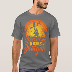 Vintage Sunset My Toy Fo Terrier Dog Ride Shotgun T-Shirt