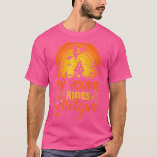 Vintage Sunset My Yorkie Dog Ride Shotgun Hallowee T-Shirt