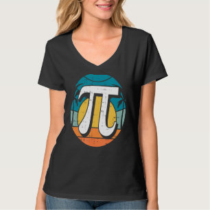 Vintage Sunset Pi Day Cool Math Symbols Teacher St T-Shirt
