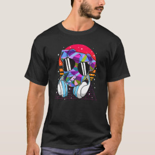 Vintage Sunset Pitbull Painting Wearing Sunglasse T-Shirt