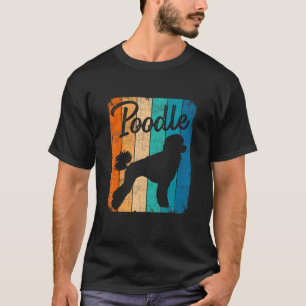 Vintage Sunset Poodle Dog Pet Dog Owner T-Shirt