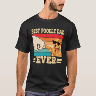 Vintage Sunset Retro Best Poodle Dad Ever Dog Love T-Shirt