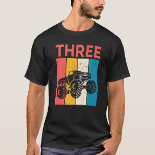 Vintage Sunset Retro I'm Three 3rd Birthday Monste T-Shirt