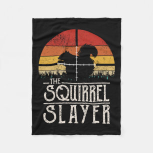Vintage Sunset Retro Style Squirrel Hunting Squirr Fleece Blanket