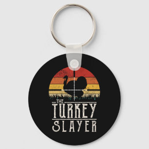 Vintage Sunset Retro Style Turkey Hunting Turkey S Key Ring