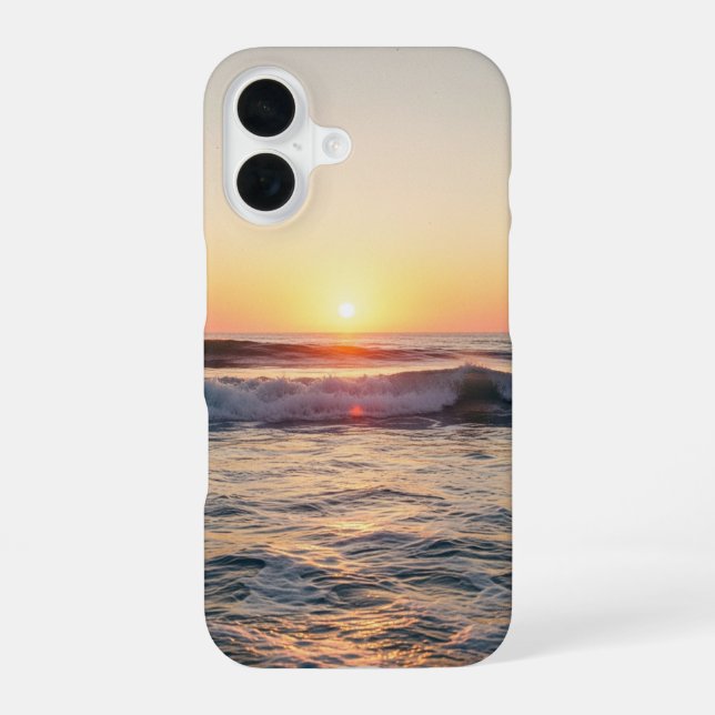 Vintage Sunset Sea iPhone 16 Case (Back)