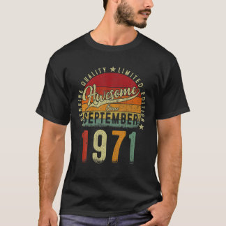 Vintage Sunset September 1971 50 Years Old 50Th Bi T-Shirt