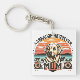 Vintage Sunset Serenity Labrador Retriever Dog Mum Key Ring
