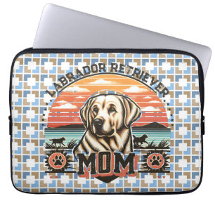 Vintage Sunset Serenity Labrador Retriever Dog Mum Laptop Sleeve