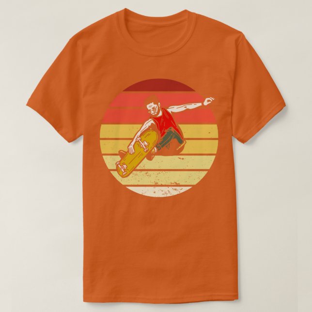 Vintage Sunset Skateboarder T-Shirt (Design Front)