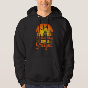 Vintage Sunset Springer Spaniel Dog Ride Shotgun H Hoodie