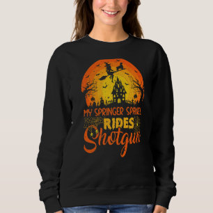 Vintage Sunset Springer Spaniel Dog Ride Shotgun H Sweatshirt