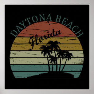 Vintage Sunset Summer Daytona Beach Florida Poster