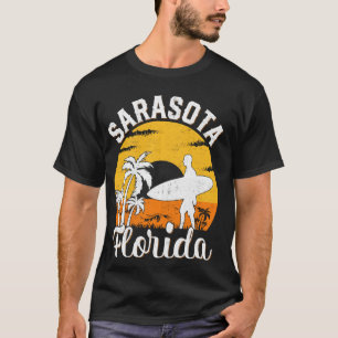 Vintage Sunset Summer Surf Florida Sarasota Beach T-Shirt