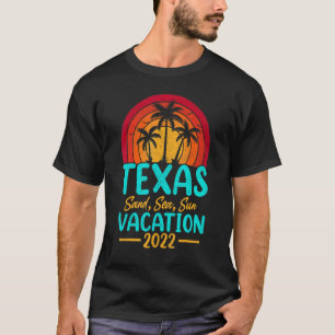 Vintage Sunset Summer Vacation 2022 Texas Beach T-Shirt