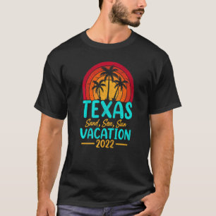 Vintage Sunset Summer Vacation 2022 Texas Beach T-Shirt
