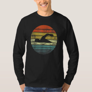 Vintage Sunset Swim Coach Swimming Swimmer Funny R T-Shirt