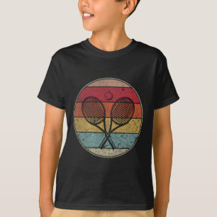 Vintage Sunset Tennis Rackets Men Women Kids Retro T-Shirt