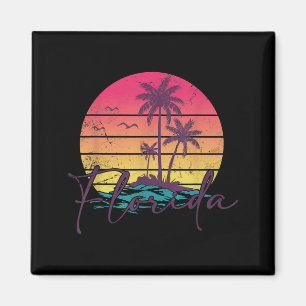 Vintage Sunset Tropical Summer Vacation Florida Magnet
