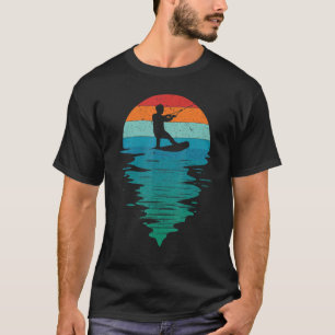 Vintage Sunset Vaporwave Wakeboarding Wake Surf Wa T-Shirt