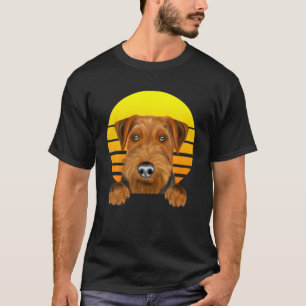 Vintage Sunset Welsh Terrier Dog Lover T-Shirt