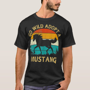 Vintage Sunset Wild Mustang Horse Go Wild Adopt a  T-Shirt