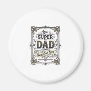 Vintage Super Dad Best Dad Ever Shirt Design_1 Magnet