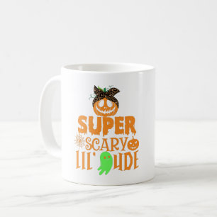 VINTAGE SUPER SCARY LIL' DUDE - CUTE SCARY PUMPKIN COFFEE MUG