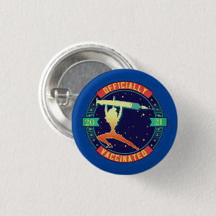 Vintage Supergirl Officially Vaccinated  3 Cm Round Badge