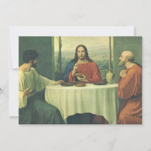 Vintage Supper At Emmaus with Jesus Christ