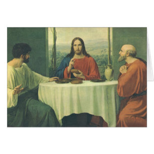 Vintage Supper At Emmaus with Jesus Christ