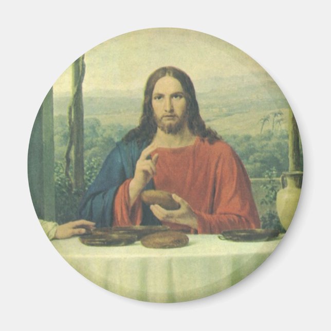 Vintage Supper At Emmaus with Jesus Christ Magnet (Front)