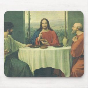 Vintage Supper At Emmaus with Jesus Christ Mouse Mat