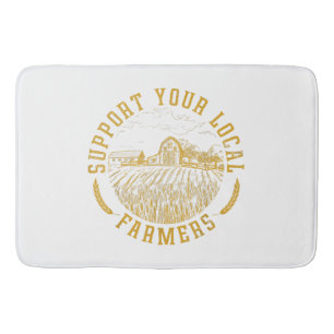 Vintage Support Your Local Farmers Farming Farm Fa Bath Mat