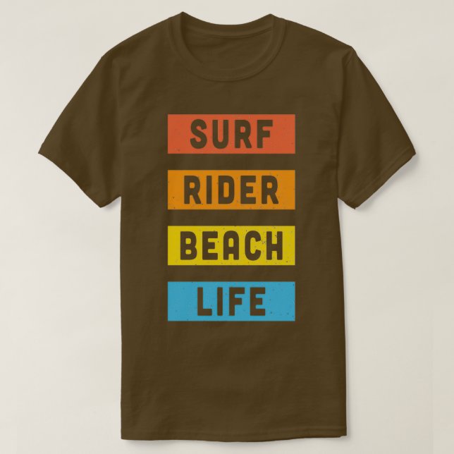 Vintage Surf Beach Sticker T-Shirt (Design Front)