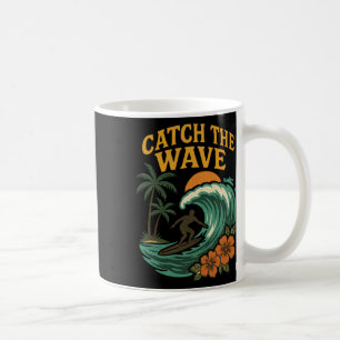 Vintage Surf Catch The Wave Retro Wave Surfer Beac Coffee Mug