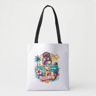 Vintage Surf Crew Tropical Vibe Graphic T-Shirt Tote Bag