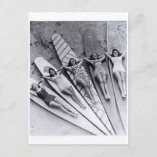 Vintage surf ladies Many Beach Australia Postcard