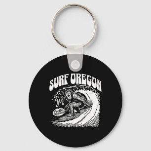 Vintage Surf Oregon Surfing Sasquatch Surfer Key Ring